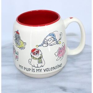 Global Design Collections Ceramic Mug My Pup My Valentine Dog Lover Red Interior